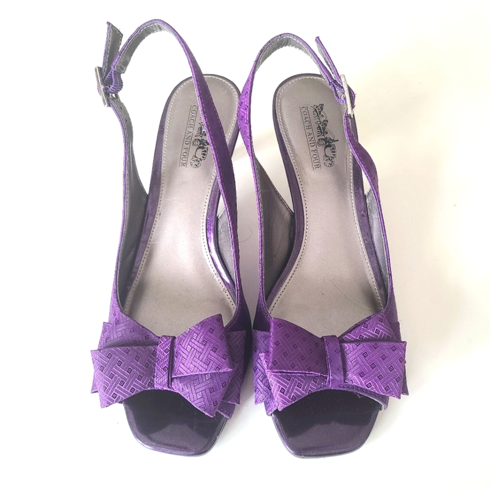 Coach and Four Women's Purple Bow Low Heels